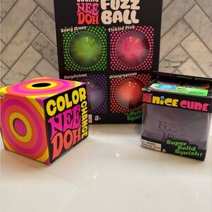 Nee Doh Color Change, Nice Cube and Mini Fuzz Ball Set